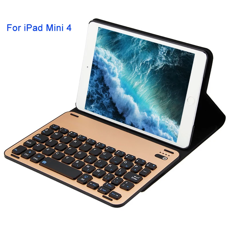 

Loufu Bluetooth Keyboard For iPad Mini 4 Case Keyboard Slim Leather Case Cover With Aluminium Keyboard For iPad 7.9 Tablet
