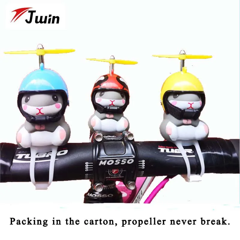 

Cartoon Kids Bike Bell Hamster Shape Bicycle Bells Propeller Helmet Mountain Bike Handlebar Animal Head Light Accessories Tools