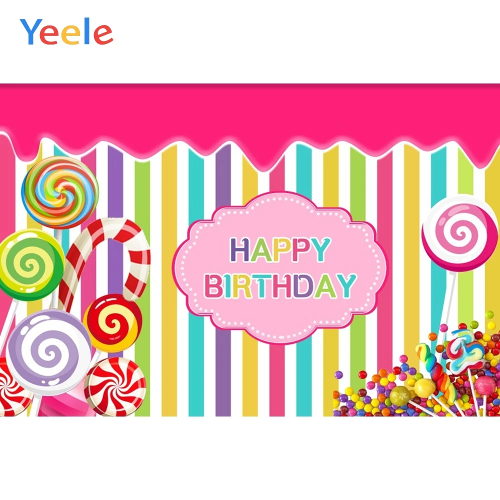 

Yeele Candy Lollipop Stripe Colors Cloud Pattern Baby Photography Backgrounds Customized Photographic Backdrops for Photo Studio