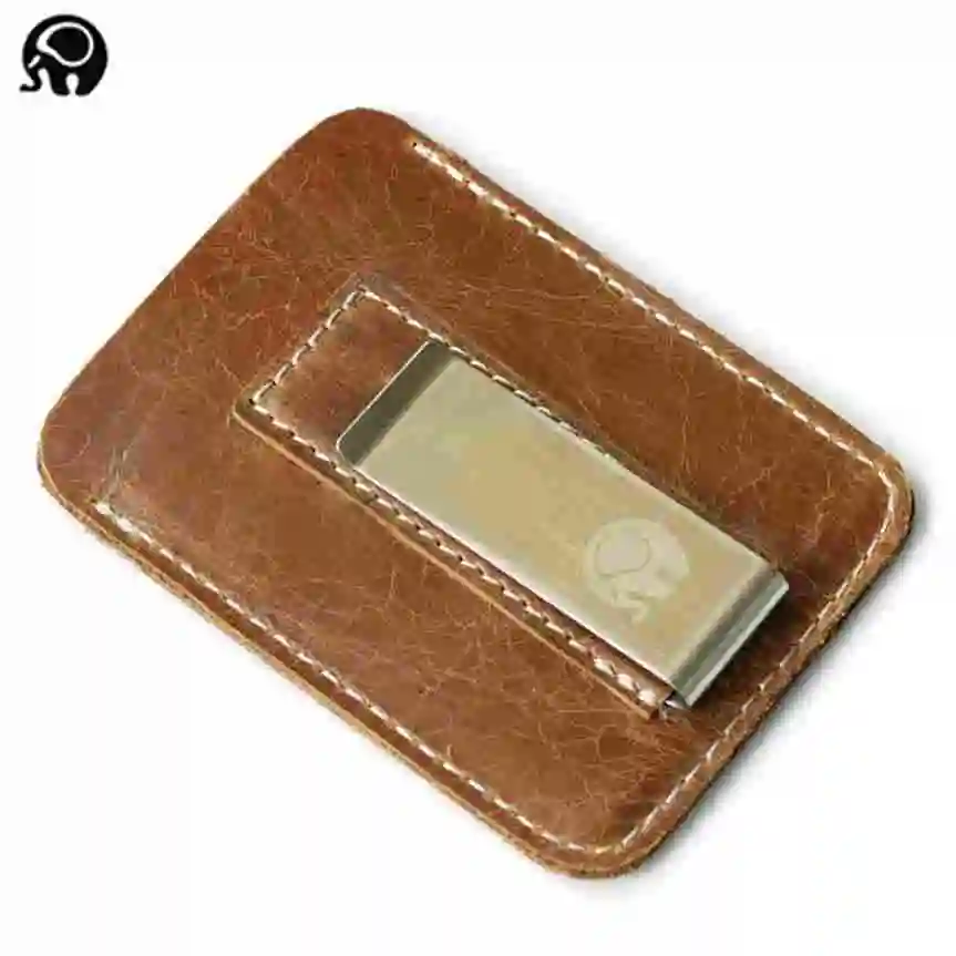 

Men Wallet Credit Card Holder Tarjetero Metalico Metal Card Holder Business Male Clutch Purse Leather Porte Carte #815