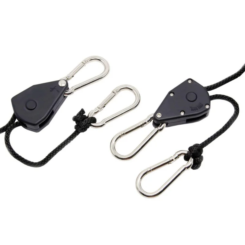 

Outdoor tent light lifting lanyard is fully adjustable and locks against tear and rust load capacity