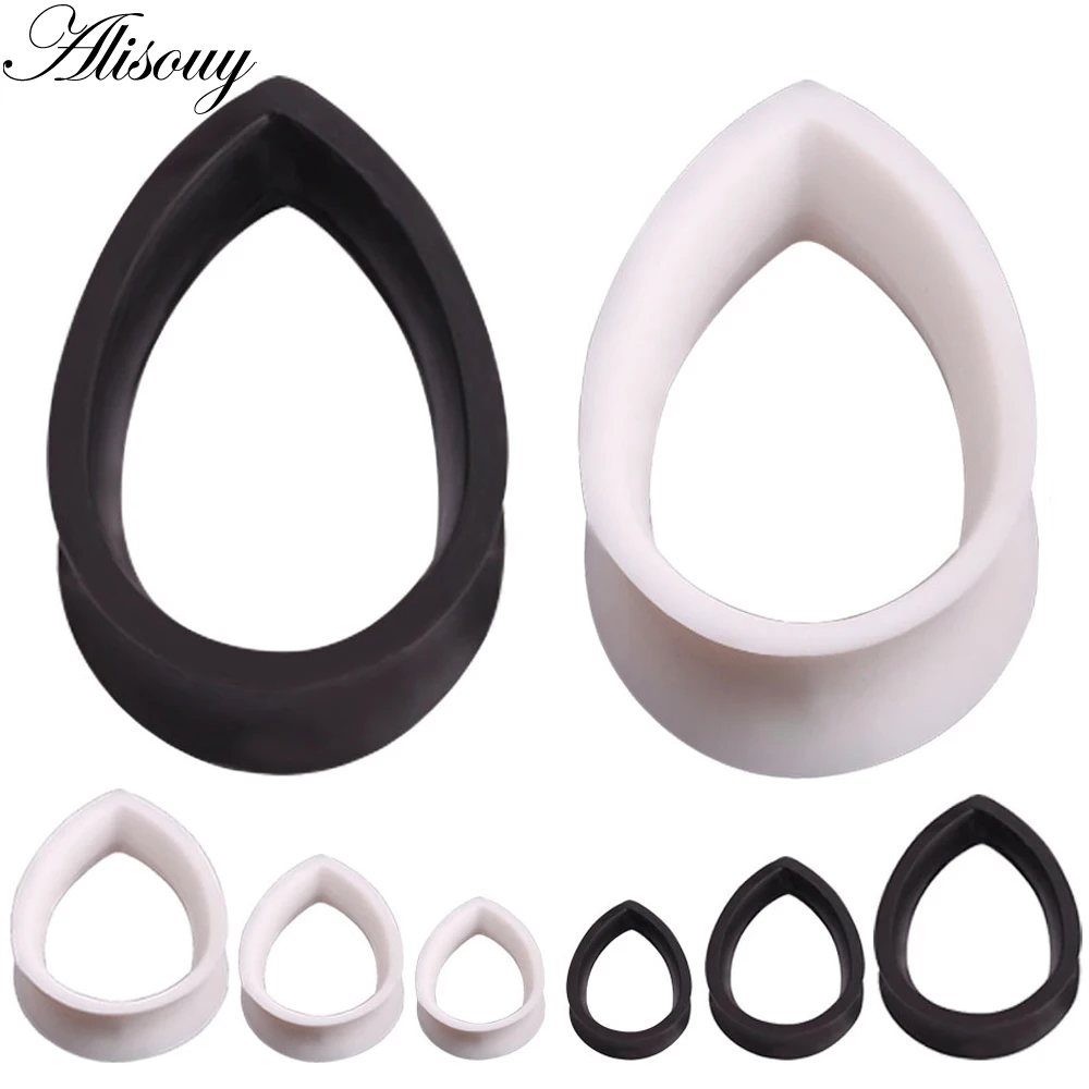 1 Pair Clear Soft Silicone Flexible Ear Tunnels Plugs Gauges Earlets Eyelets