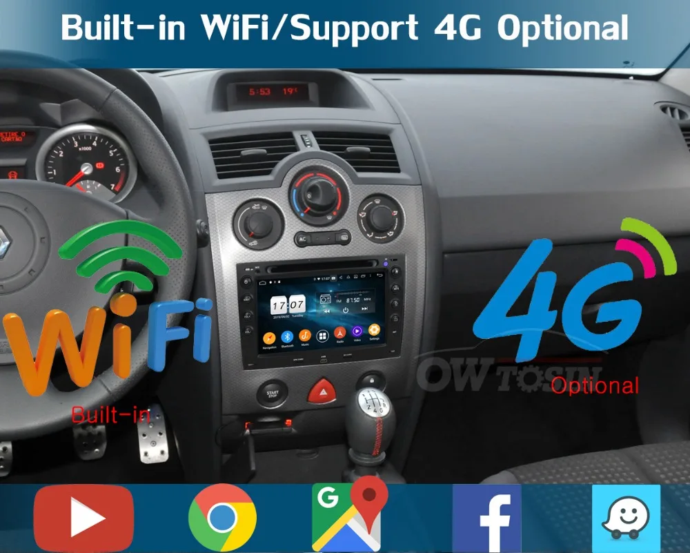 " ips 8 ядерный 4 Гб ram+ 64 Гб rom Android 9,0 автомобильный DVD радио gps для Renault Megane 2 ii 2003 2004 2005 2006 2007 2008 2009 DSP CarPlay