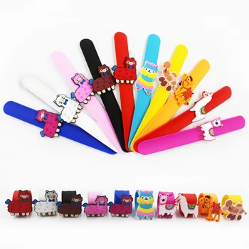 

Jiangzimei 24pcs Sheep Camel Halloween,Mermaid,Pirates,Batman,Cartoon Silicone Clap Rings Bracelets for Kid Children boys girls