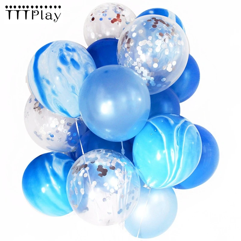 

12" 20pcs Marble Confetti Balloon Bouquet Clear Latex Balloons Baby Shower Birthday Wedding Party Decoration Photobooth Supplies