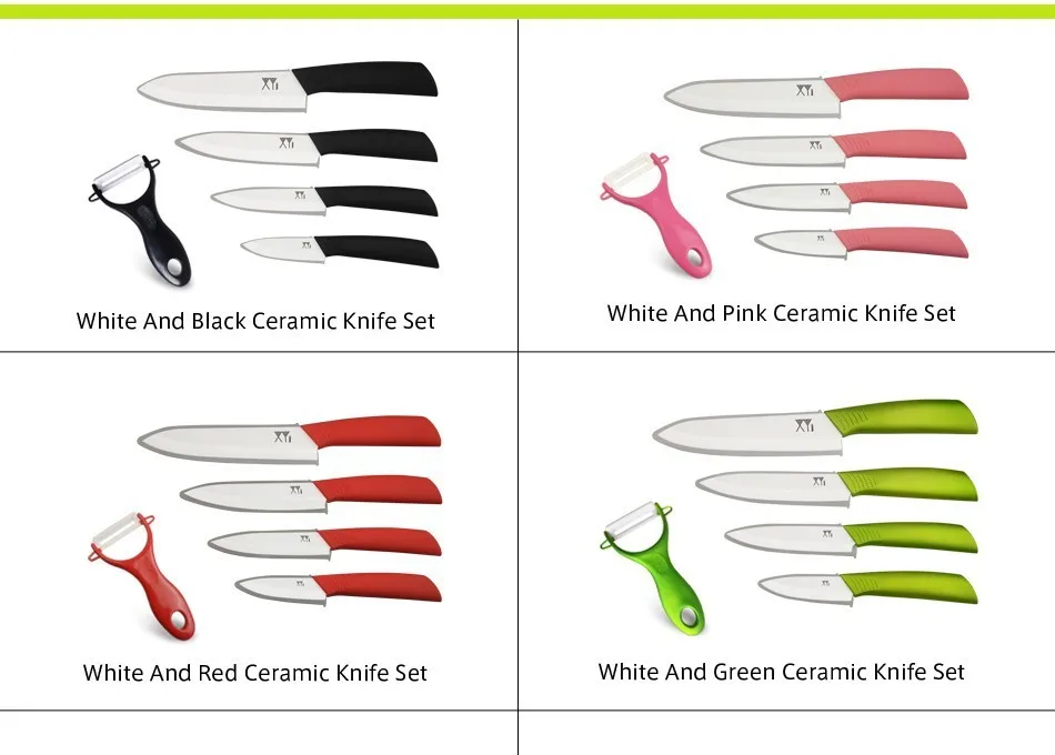 Набор керамических ножей 6 дюймов 5 дюймов " 3" нож цветная ручка ABS кухонные ножи с циркониевой оболочкой инструменты для приготовления пищи+ peleer