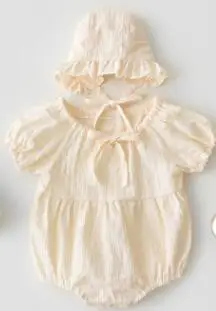 beige Одежда для малышей хлопковые комбинезоны для детей новорожденных девочек боди шляпе с длинным рукавом Детское Боди для мальчиков - Цвет: beige