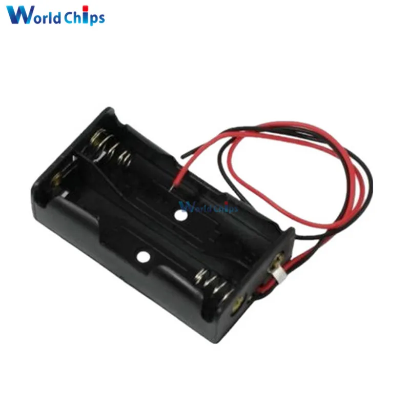Пластиковый Чехол для аккумулятора 10 шт. держатель с проводами 2 X AA 3 0 V 2AA|holder