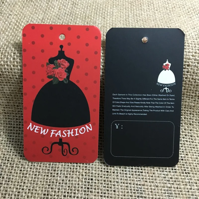 300pcs/lot customized paperboard hang tag clothing swing