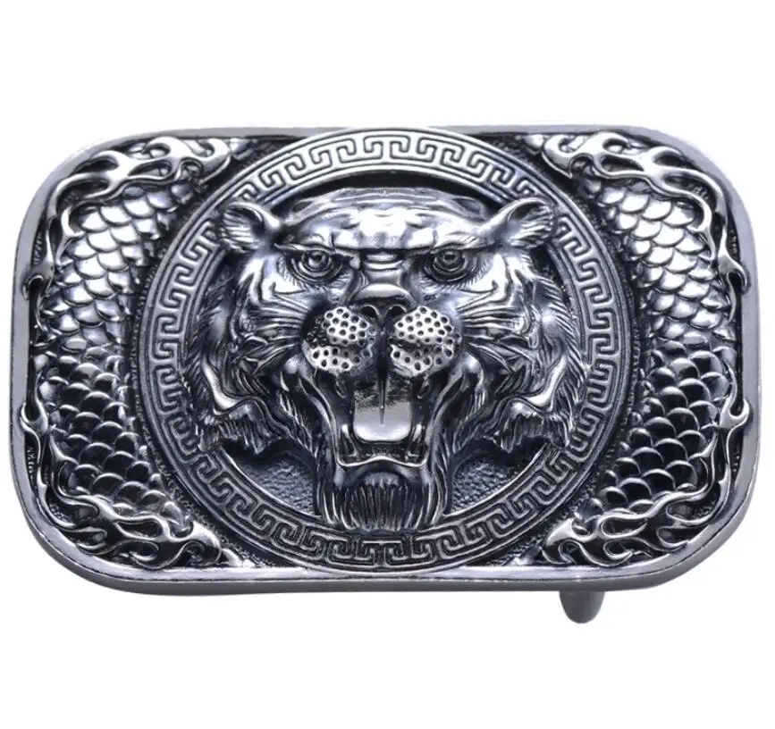 Пряжка с тигром на ремне, серебро 999, ретро, ювелирные изделия