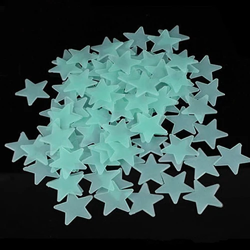 100 шт 3D звезды светится в темноте потолочные Настенные наклейки милый домашний декор