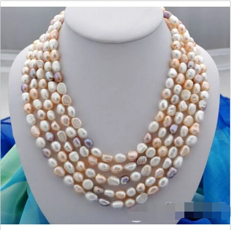 

100"11mm white pink purple baroque freshwater pearl necklace^^^@^Noble style Natural Fine jewe FREE SHIPPING