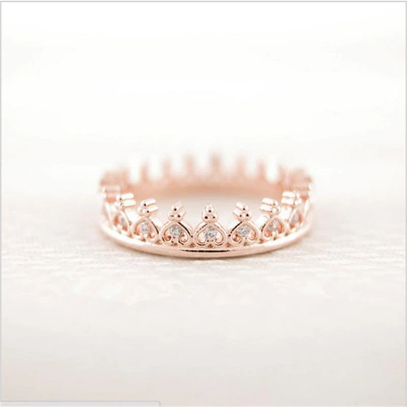 Anillo de corona pequeño único con diamantes de mujer|crown ring|fashion ringsring fashion -