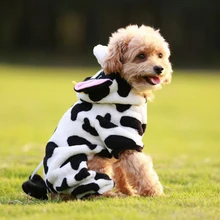 Собака Кошка коралловый бархат прекрасный костюм коровы Одежда для собак Зима/Осень теплая одежда