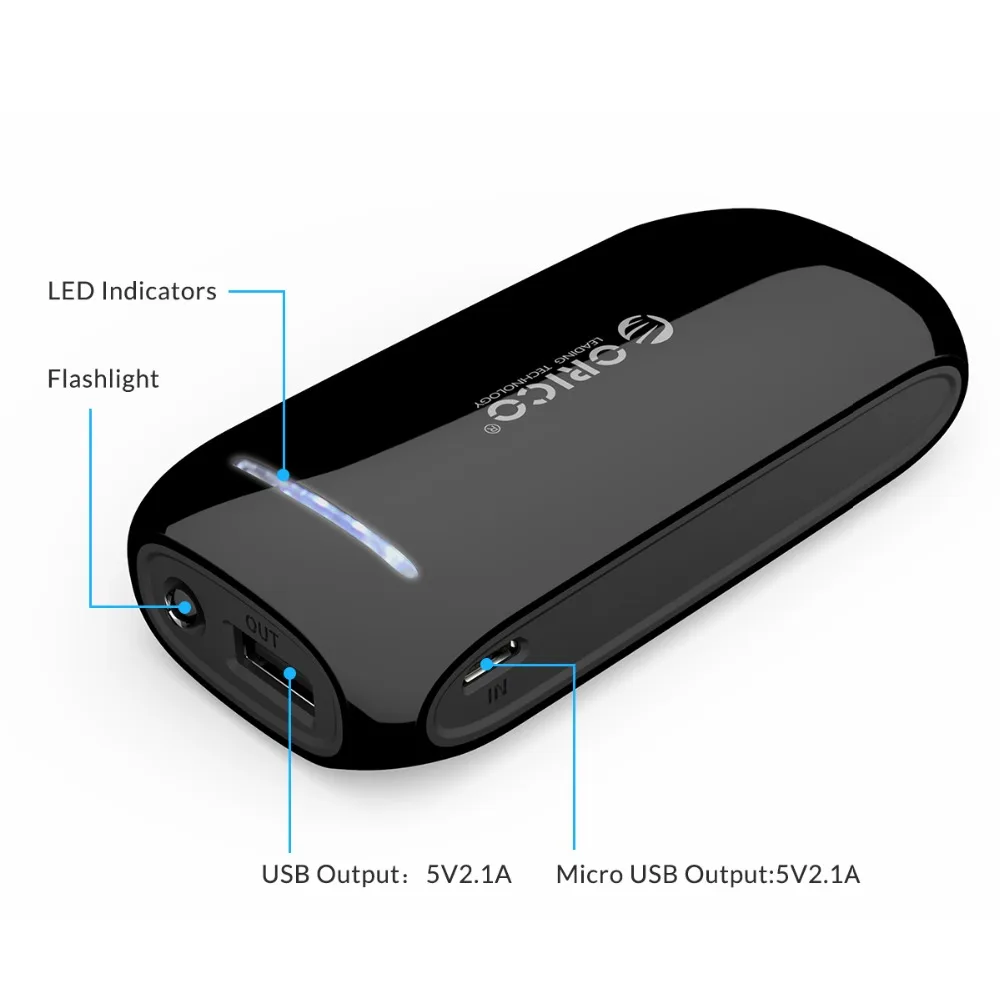 ORICO 4000mah Portable Power Bank External Battery Micro USB Input With LED Flashlight Mobile Phone Charger For Smart Phone