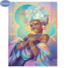 Полный квадратный круглый бриллиант картина мультфильм красивая девушка горный хрусталь картина с алмазной отделкой продажи Африке женщина фото на заказ арт