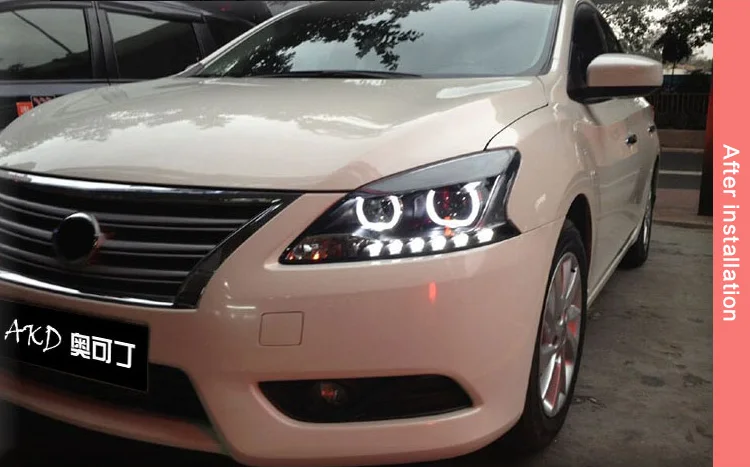 AKD автомобильный Стайлинг для Nissan Sylphy фары 2012- Sentra светодиодный фонарь DRL Hid опция Головной фонарь Ангел глаз луч аксессуары