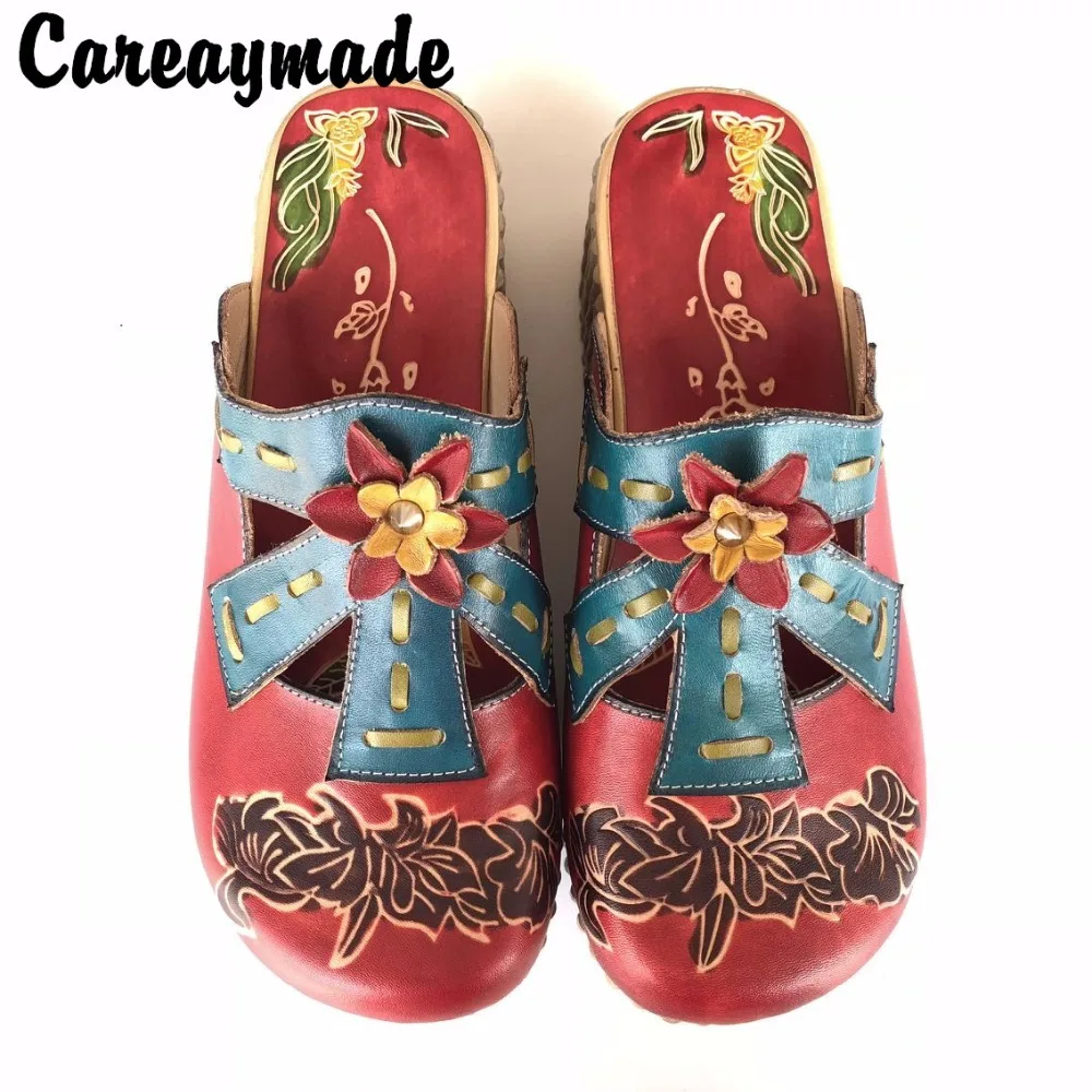 Hot,2016 Folk style Head layer cowhide pure handmade Carved shoes,the retro art mori girl shoes,Women's fashion casual slipper Hot,2016 Folk style Head layer cowhide pure handmade Carved shoes,the retro art mori girl shoes,Women's fashion casual slipper