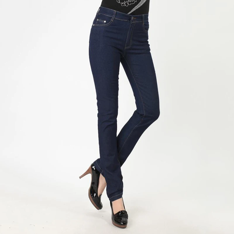 

5 Color Jeans Women Thick Stretch Pant Feet High Waist Denim Trousers Plus Size Pencil Pants Pantalones Mujer Jeans Pockets J477