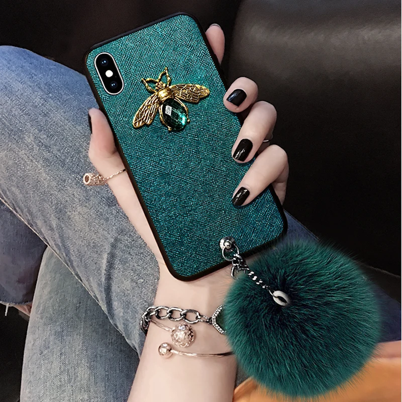 Чехол для телефона с помпоном из лисьего меха oppo p17 pro r11 r9s r9 plus чехол