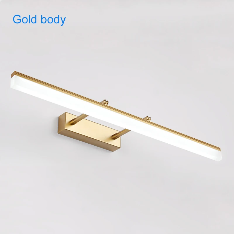 Современный светодиодный светильник для зеркала 9 Вт-20 Вт AC90-260V настенный промышленный настенный светильник для ванной комнаты водонепроницаемый из нержавеющей стали ZJQ0015 - Цвет абажура: Gold body