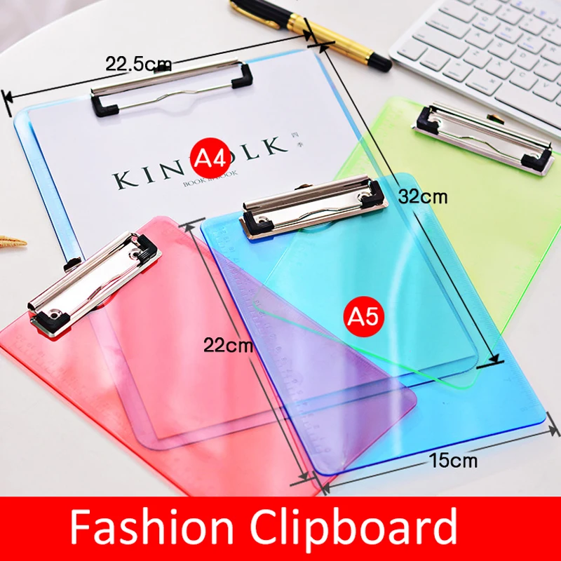 

A4 plastic candy colorful desk card papers writing document file mat drawing folder clip board clipboard school office gifts