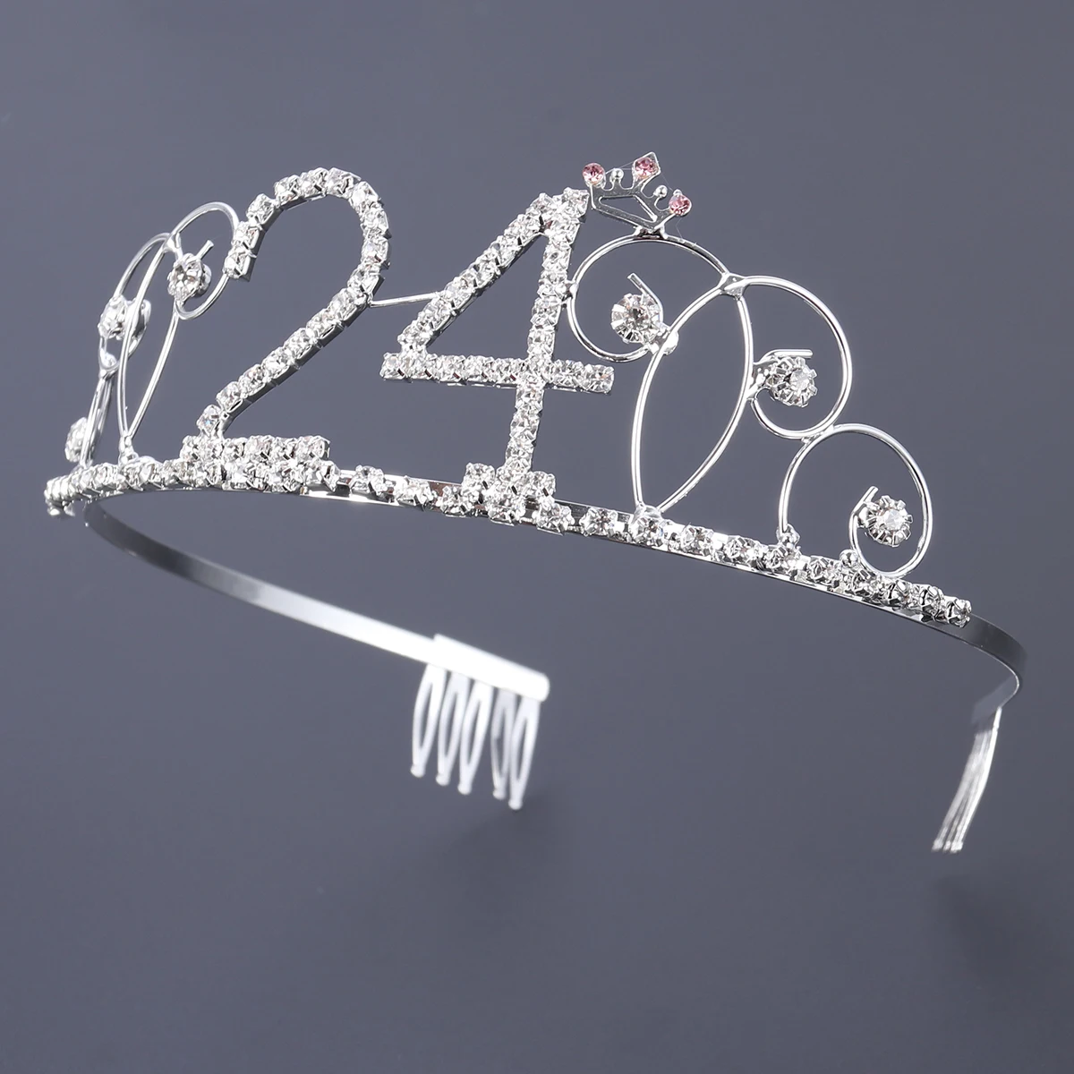 1 шт. шикарная 24-я день рождения горный хрусталь кристалл Зажимная лента для волос день рождения корона тиара для девочек повязка для волос с расчески