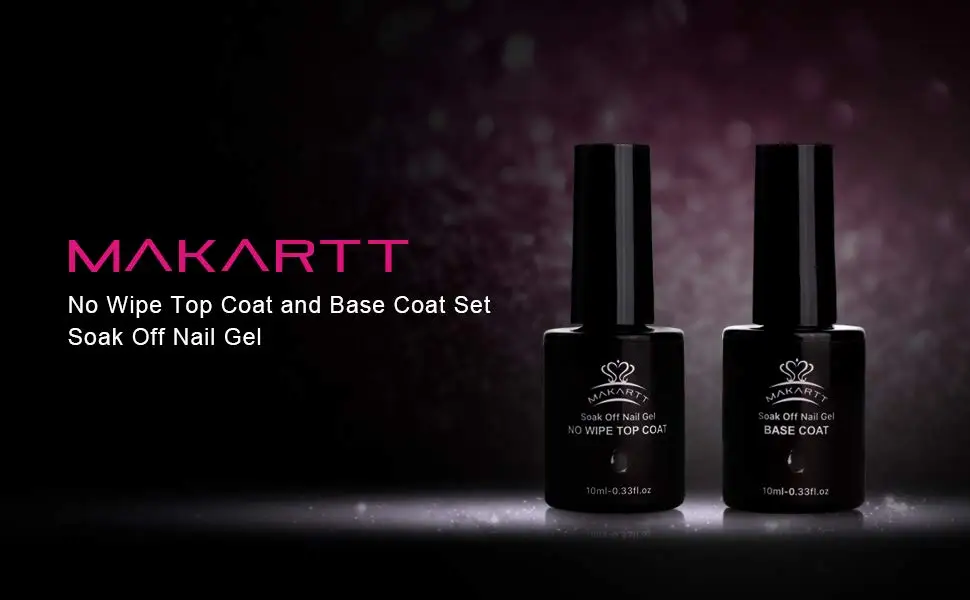 Unhas de Gel Top e Camada de Base Makartt Unha Polonês Limpar Grupo Soak Off Led uv Laca 2x10 ml C0578 Gel Não 1 Base p unha