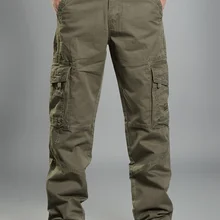 Мужские брюки Карго повседневные мужские брюки мешковатые обычные хлопковые брюки мужские армейские военные тактические брюки с несколькими карманами