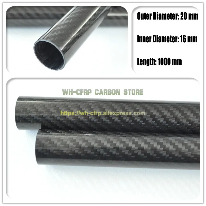 

20mm ODx 16mm ID Carbon Fiber Tube 3k 1000MM Long (Roll Wrapped) carbon pipe , with 100% full carbon, Japan 3k improve material
