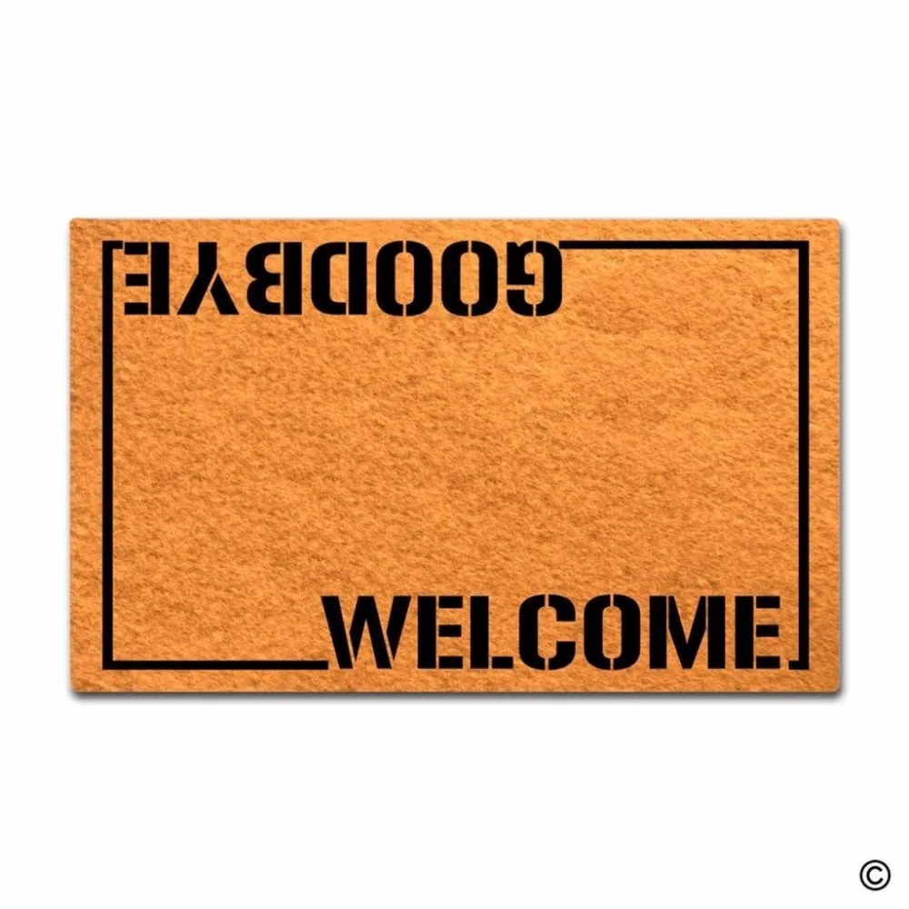 Забавные печатных половик коврик Welcome Прощай дверной коврик декоративные Главная нетканые Крытый Открытый коврик ткань верха 1" x 30"