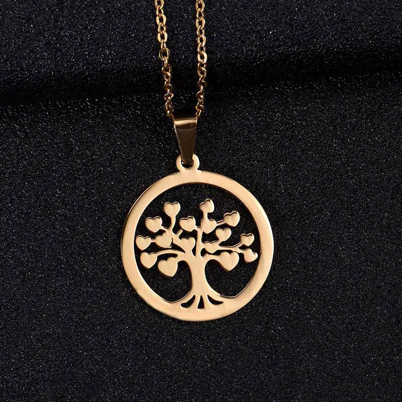 New Fashion Gold Silver Heart Tree Delicate Choker Collarbone Chain Women Stainless Steel Necklace Simple Pendant Charms Jewelry | Украшения
