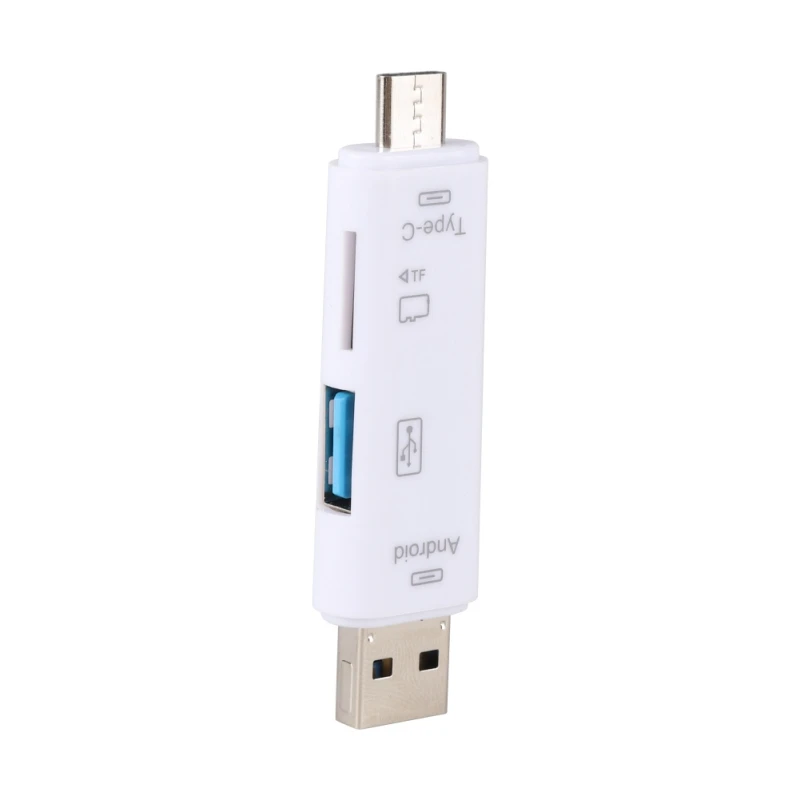 Белый High Speed 5 in 1 Usb 3.1 Card Reader SD TF Micro SD Card Reader Type C USB C Micro USB Memory OTG Card Reader - Цвет: Белый