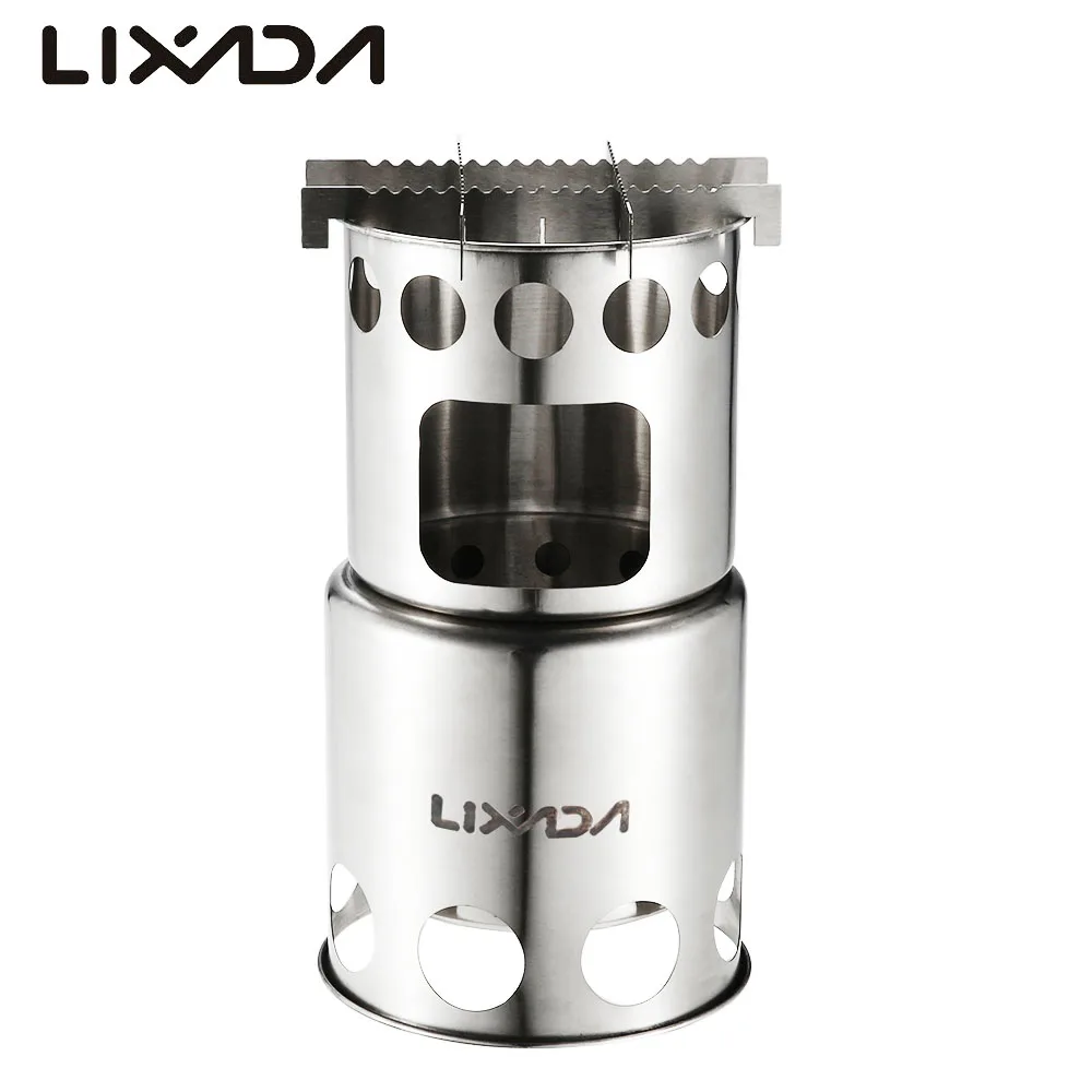 

Lixada Wood Stove Firewoods Furnace Outdoor Stove Cooking Burner Portable Stainless Steel Cooking Picnic Camping Burner