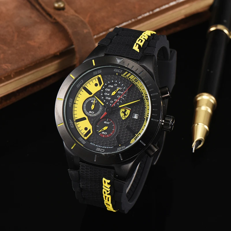 

SCUDERIA FERRARI Men Casual Watches Stainless Steel Quartz Wristwatches Fashion Round Buckle Waterproof Wrist Watch B5632107