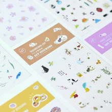 2 шт./лот милые DIY пончик Фламинго Сакура Kawaii Перо Наклейки планировщик Дневник Журнал Note Diary Бумага Скрапбукинг