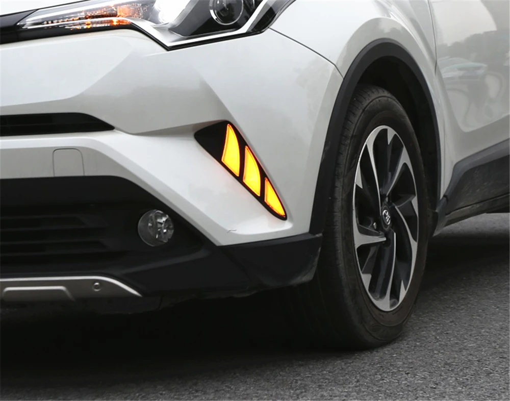 1 комплект светодиодный DRL для Toyota C-HR CHR дневной ходовой светильник задний бампер противотуманная фара тормозной светильник Предупреждение светильник