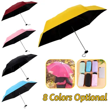 

16cm Mini Folding Rain Umbrella Pocket Parasol Male Female Gift Girls Anti-UV Waterproof Portable Travel Umbrella