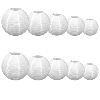 

10 Pcs/Set White Round Paper Lanterns Lamp DIY Wedding Engagement Chinese Paper Lantern Wedding Party Decoration