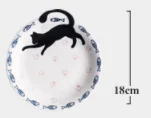 Керамическая тарелка для миски, маленькое блюдо, набор для кошки, обеденный светильник, белая миска из фарфора, темно-серая Салатница, фарфоровая тарелка