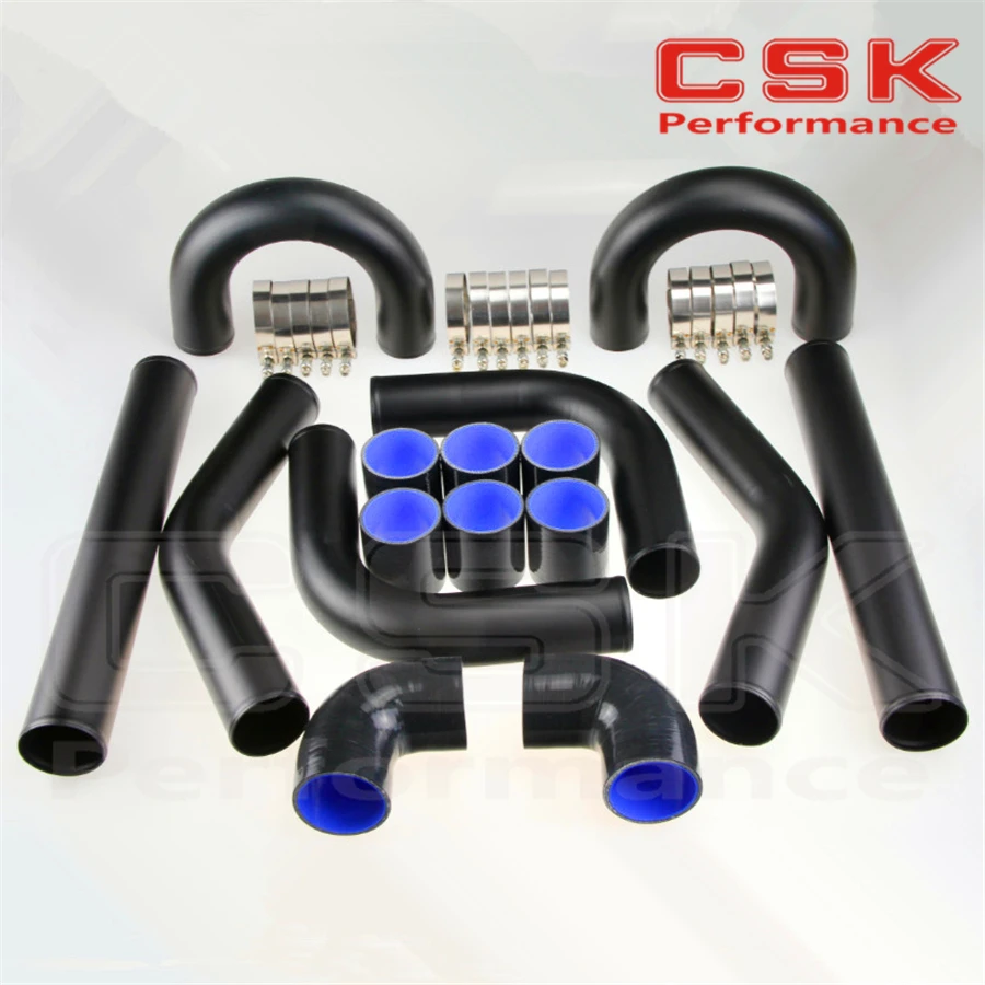 UNIVERSAL TURBO BOOST INTERCOOLER PIPE KIT 2" 51MM 8 PCS Aluminum