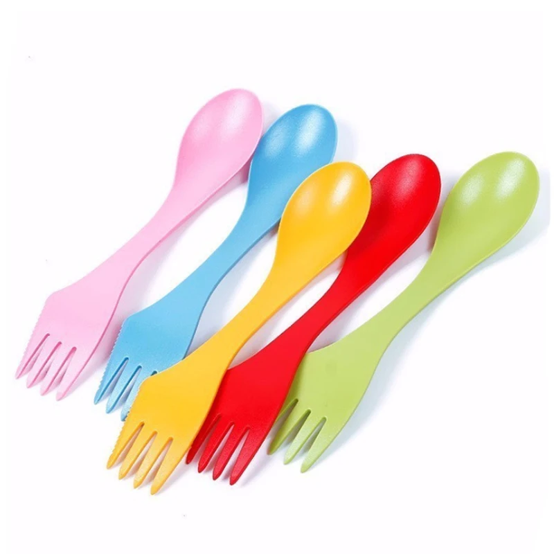 

1 set of 3 in 1 fork and spoon outdoor camping tableware camping mountaineering equipment 6 colors