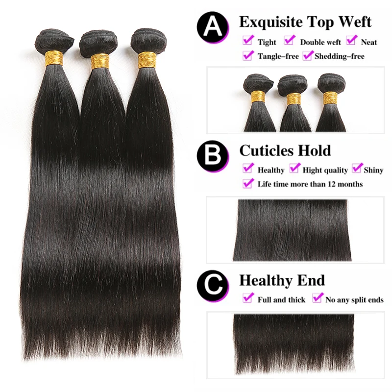 Straight Brazilian Hair Weave Bundles SOKU 100% Human Hair Bundles 1/3/4 PCS 8-30 Inch Natural Color Non-Remy Hair Extension Straight Brazilian Hair Weave Bundles SOKU 100% Human Hair Bundles 1/3/4 PCS 8-30 Inch Natural Color Non-Remy Hair Extension