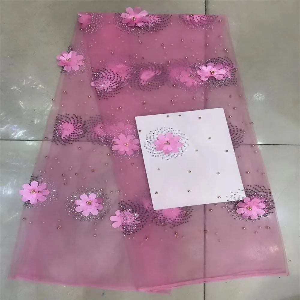 

Nigerian Lace Fabrics For Wedding 2018, African French Lace Fabric High Quality 3D Lace, Lace Applique X179-2