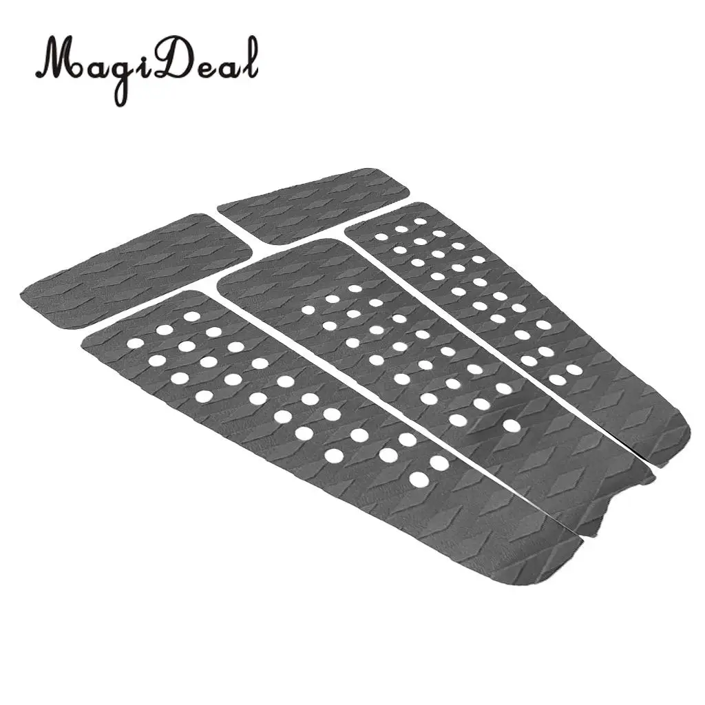 MagiDeal 5 Pieces Non Slip Diamond Grooved EVA Surfboard Traction Deck Grip Tail Pad Surfing Kiteboard Skimboard Accessories