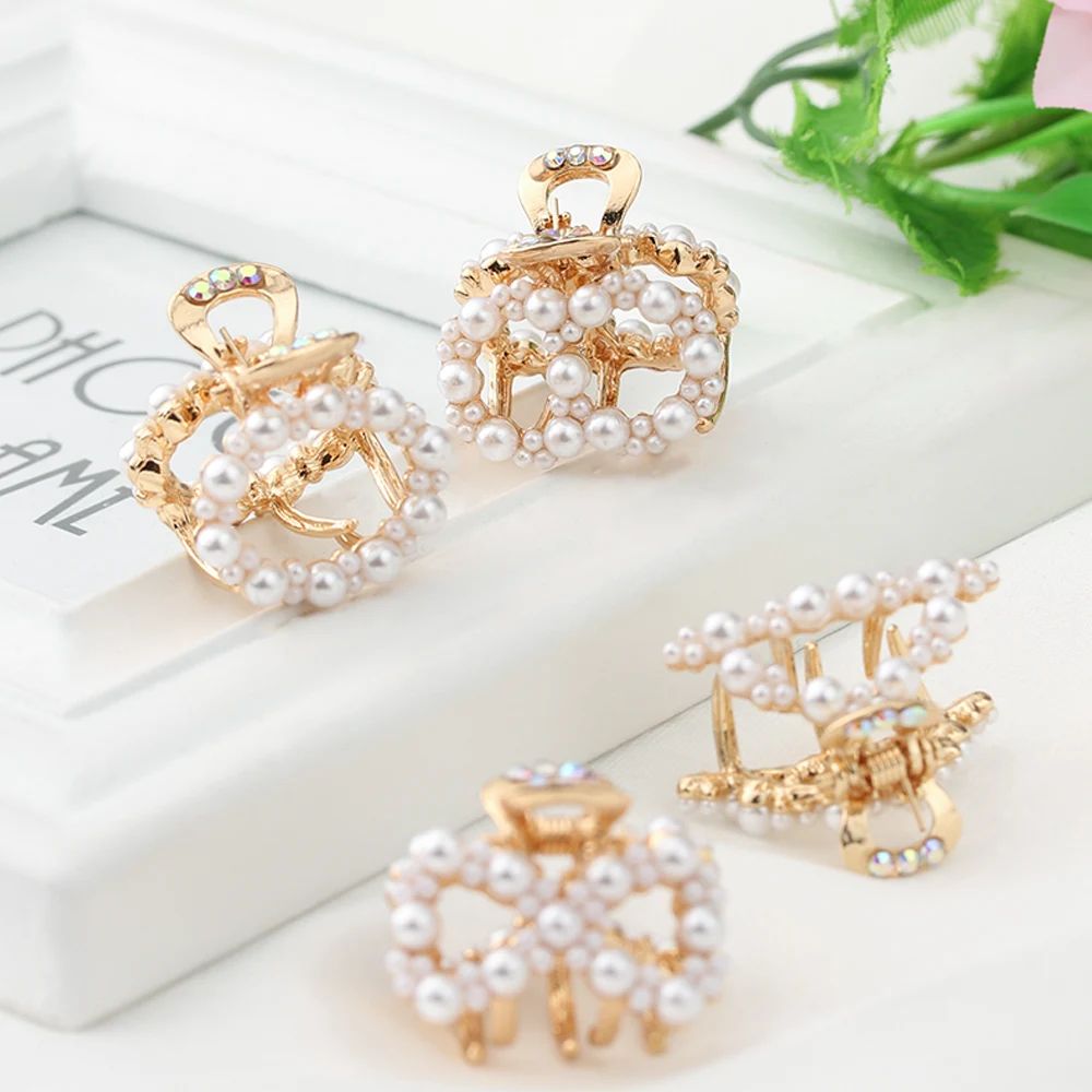 

1 pc New Crystal Imitation Pearl Hair Clip Claw For Women Elegant Crab Hairpin Alloy Styling Tool Fashion Hair Accessories