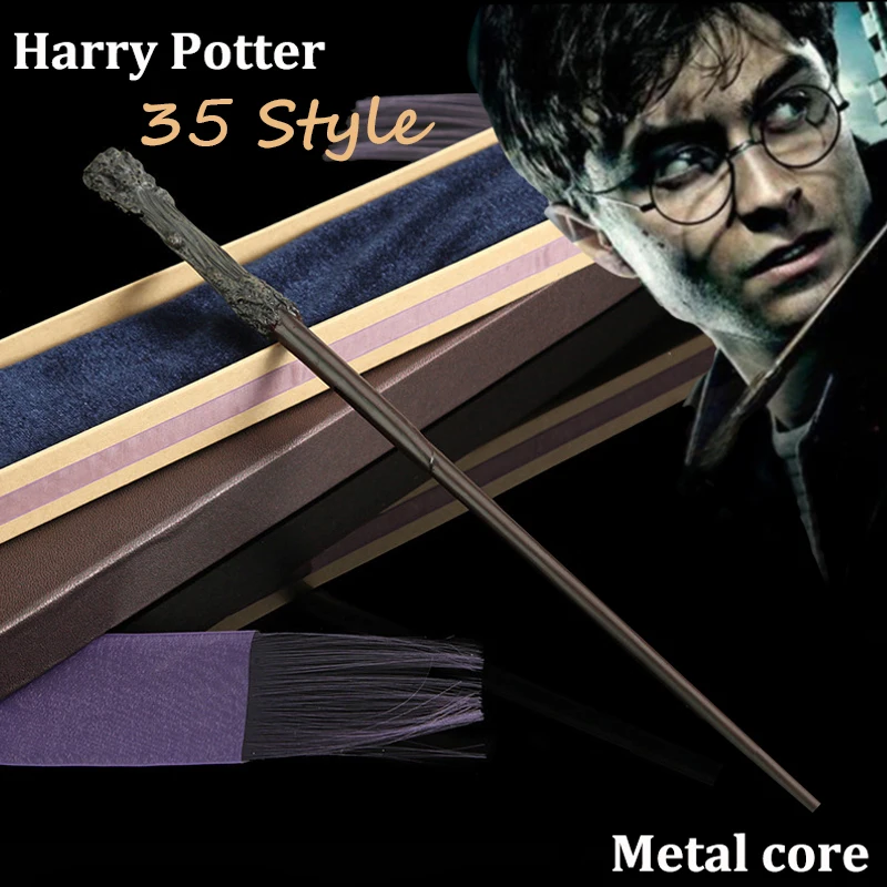 35 Style Harri Potter Magic Wand Colsplay Toy Dumbledore Old Wand  Metal Iron Core Elegant Ribbon Gifts For Boy Christmas Gifts 