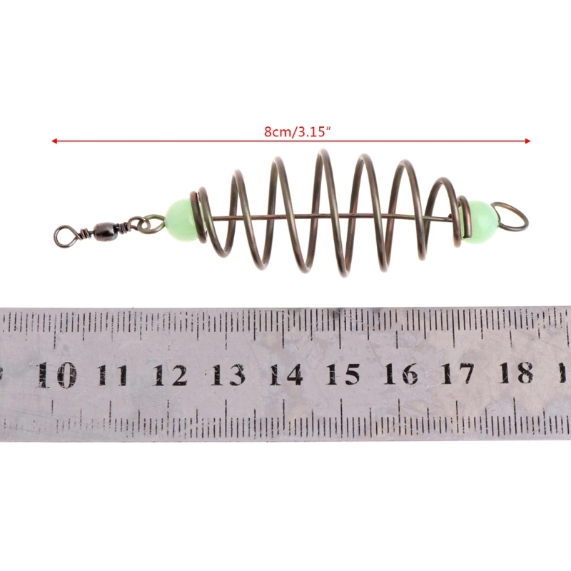 Fishing Bait Spring Lure Inline Hanging Tackle Stainless Steel Feeder 5 Pcs/Set