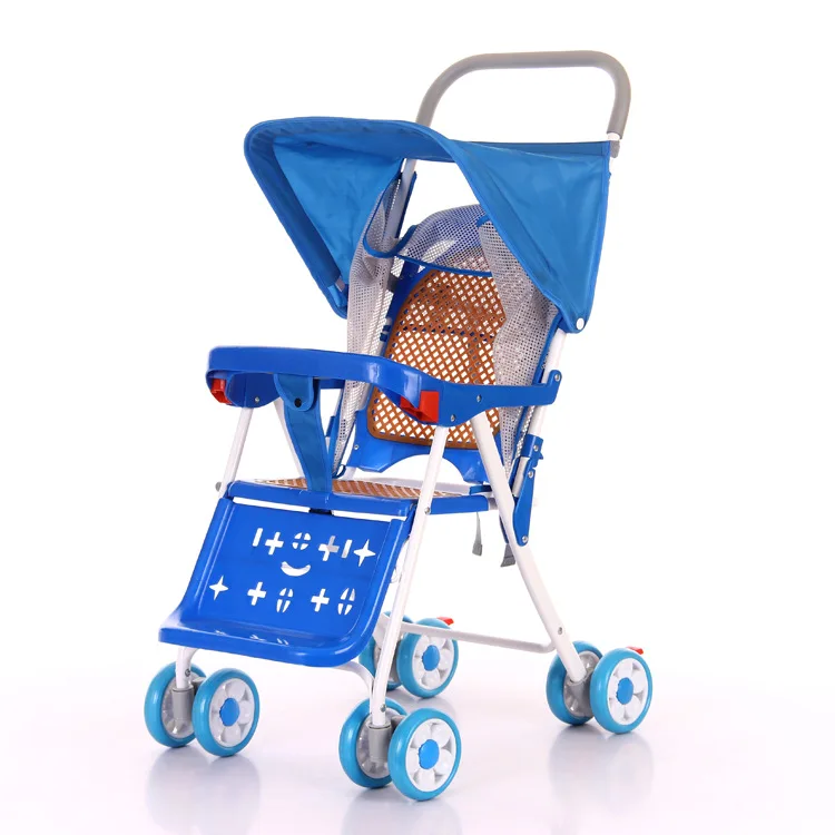 Детский летний Зонт с троллейбусом для детей, ультра-легкий складной, на колесиках - Цвет: Синий