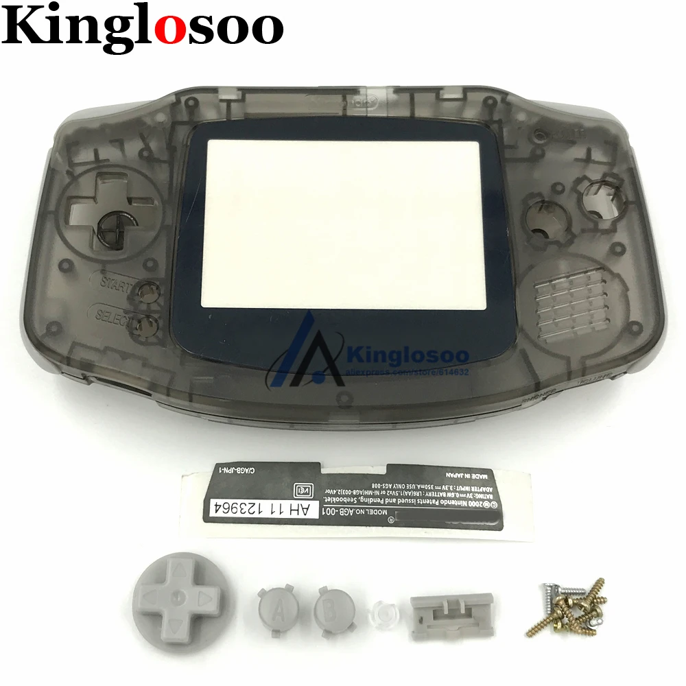 

Clear black Housing Shell Cover case w/ button for Game Boy Advance GBA Replacement part